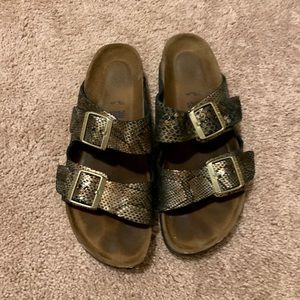 Snakeskin Birkenstock Arizona Sandals